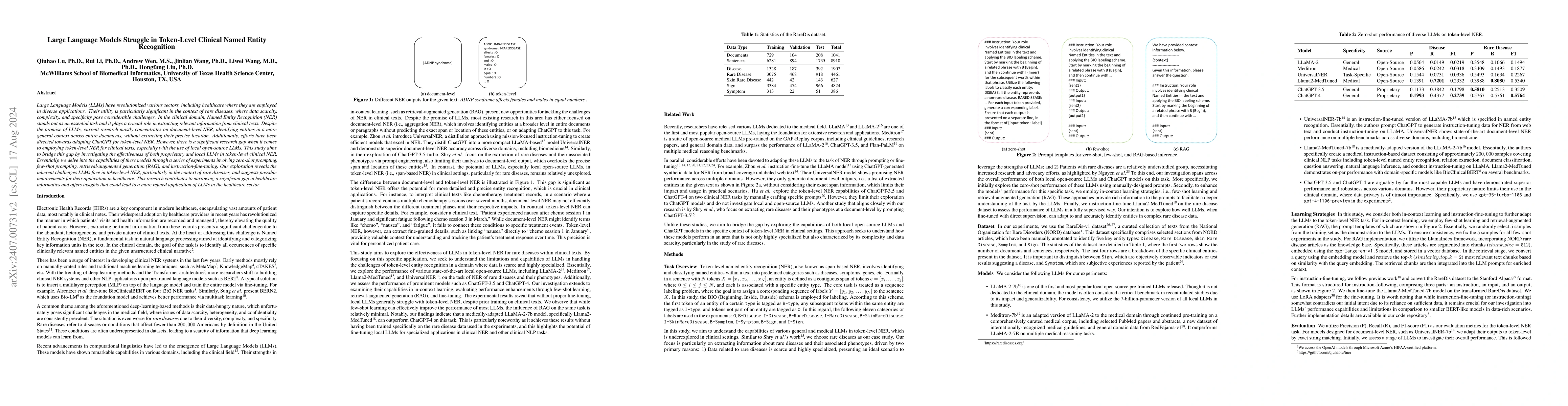 Thumbnail for Large Language Models Struggle in Token-Level Clinical Named Entity
  Recognition