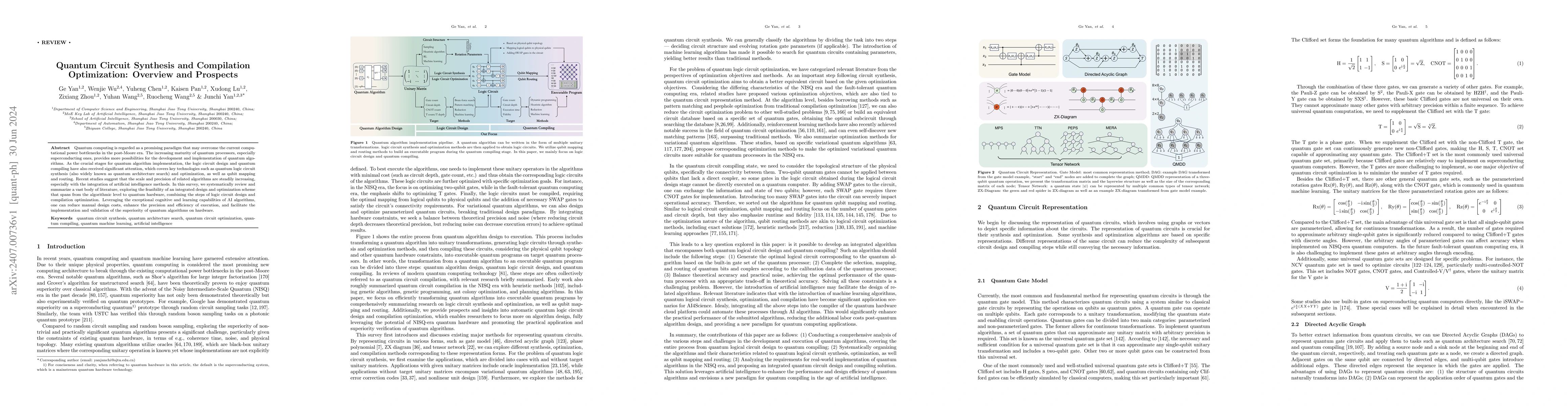 Thumbnail for Quantum Circuit Synthesis and Compilation Optimization: Overview and
  Prospects