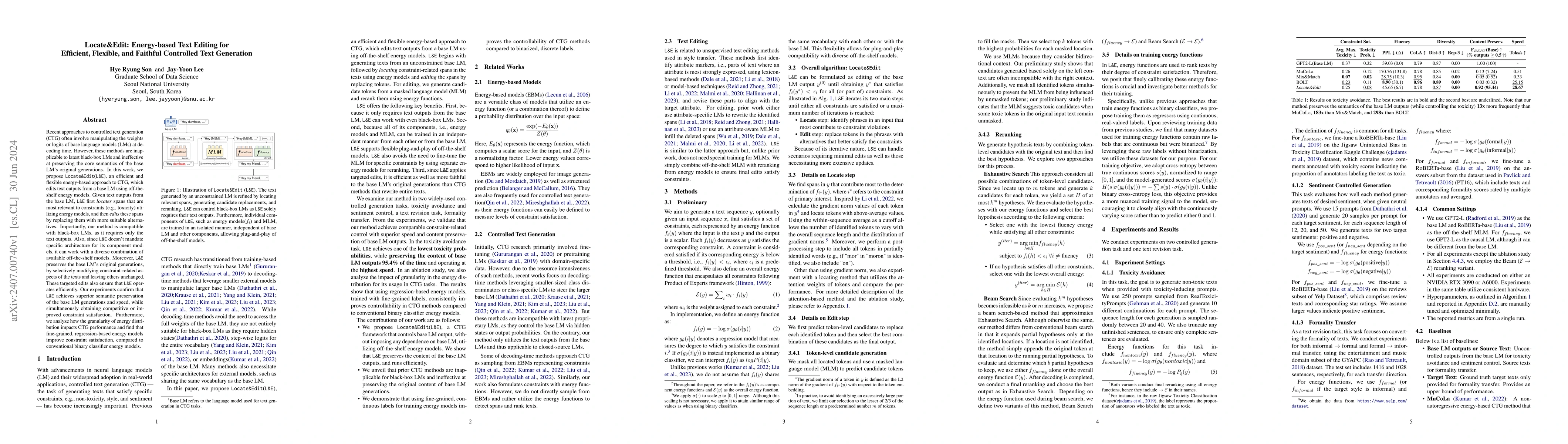 Thumbnail for Locate&Edit: Energy-based Text Editing for Efficient, Flexible, and
  Faithful Controlled Text Generation