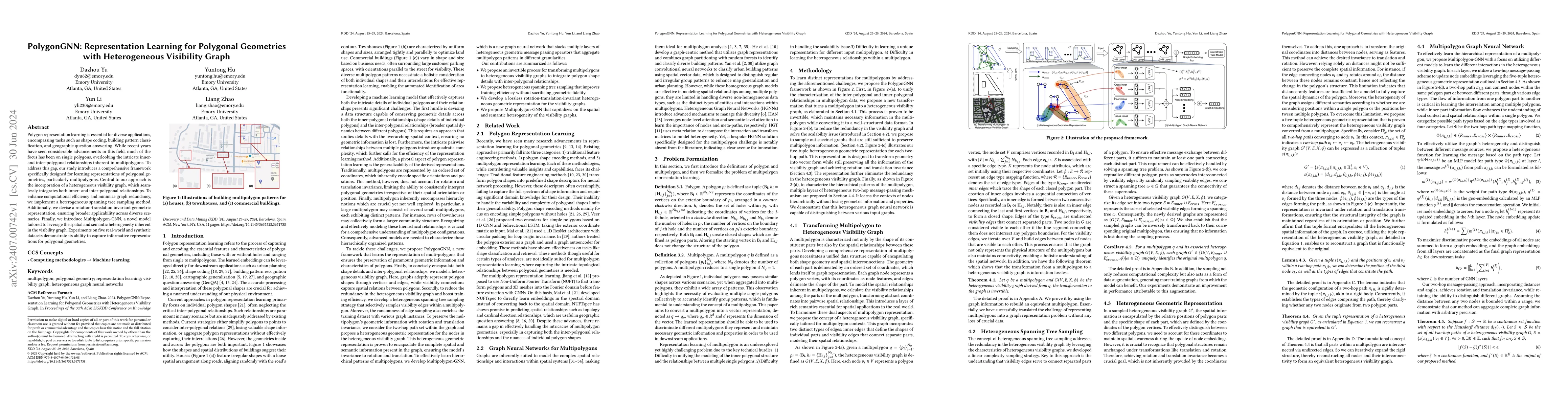 Thumbnail for PolygonGNN: Representation Learning for Polygonal Geometries with
  Heterogeneous Visibility Graph