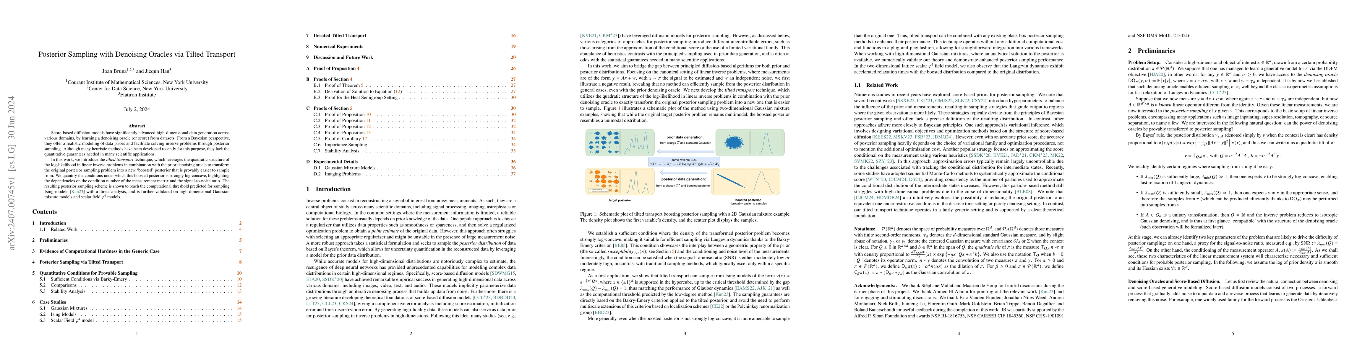 Thumbnail for Posterior Sampling with Denoising Oracles via Tilted Transport