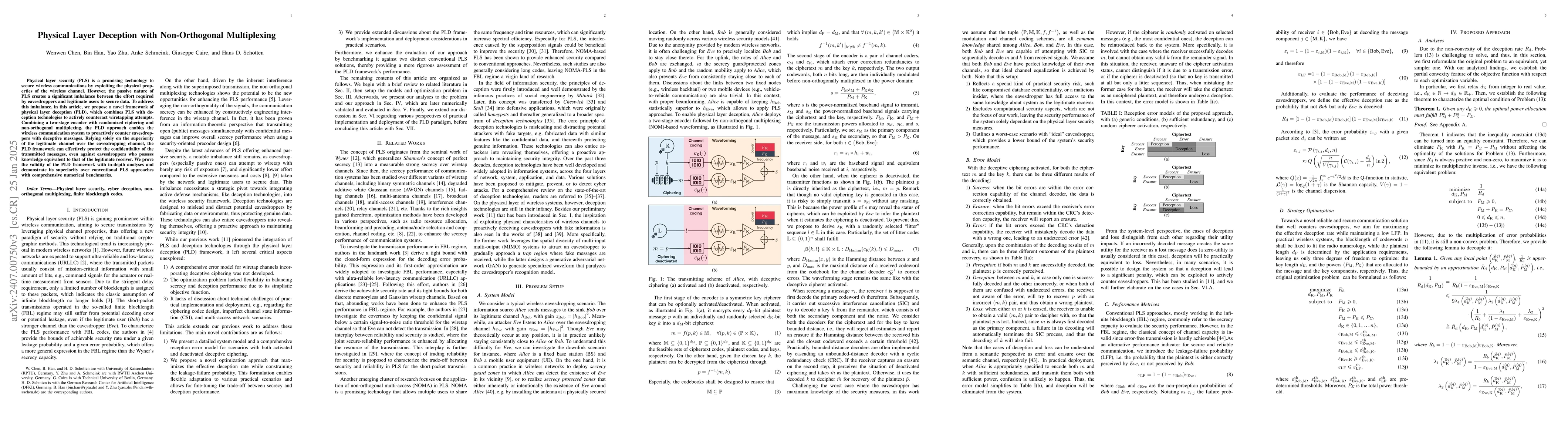 Thumbnail for Physical Layer Deception with Non-Orthogonal Multiplexing