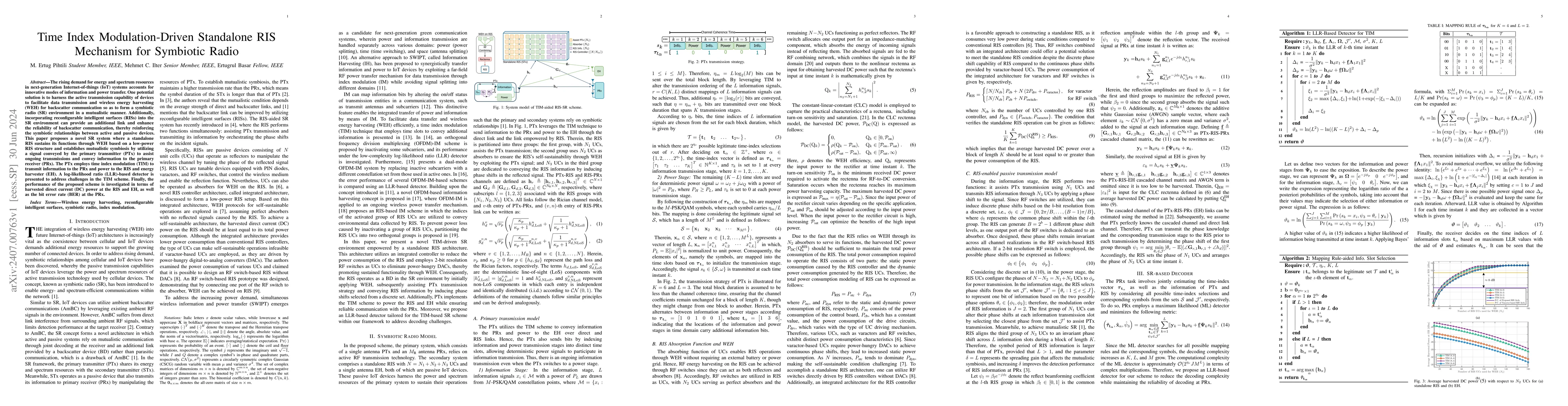 Thumbnail for Time Index Modulation-Driven Standalone RIS Mechanism for Symbiotic
  Radio