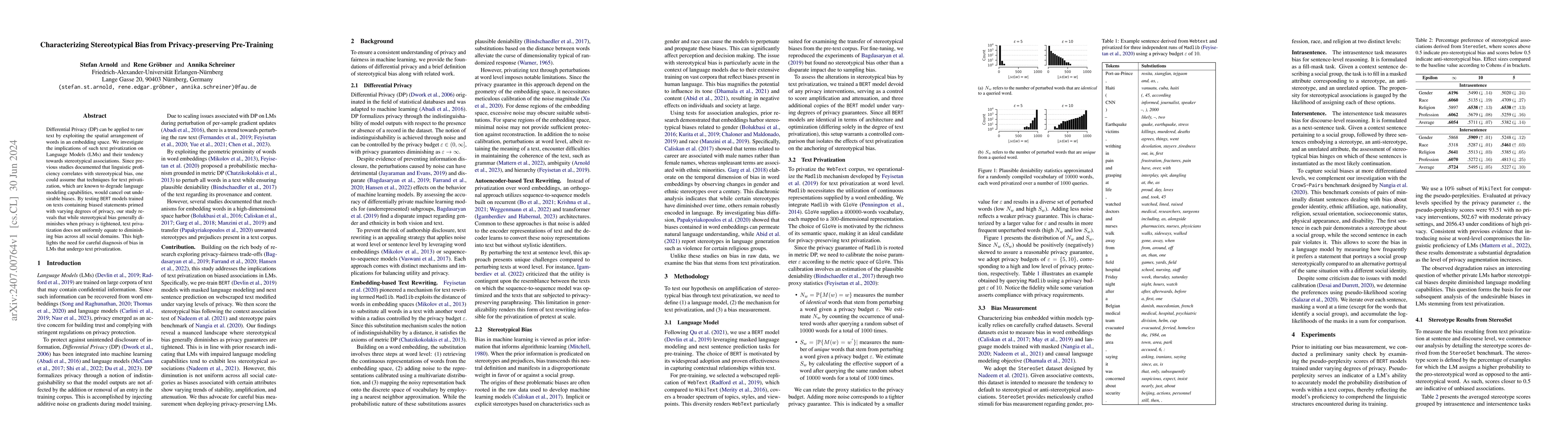 Thumbnail for Characterizing Stereotypical Bias from Privacy-preserving Pre-Training