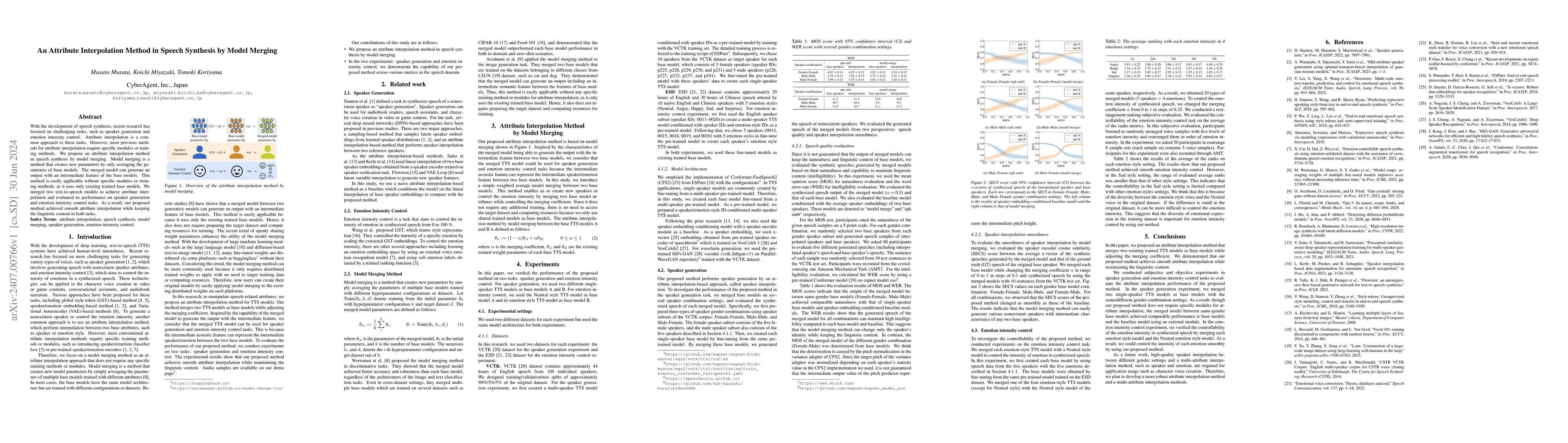 Thumbnail for An Attribute Interpolation Method in Speech Synthesis by Model Merging