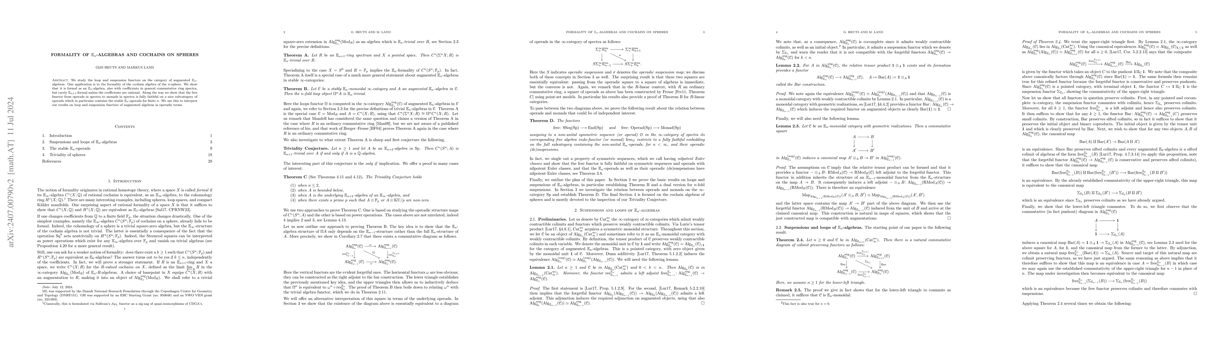 Thumbnail for Formality of $\mathbb{E}_n$-algebras and cochains on spheres