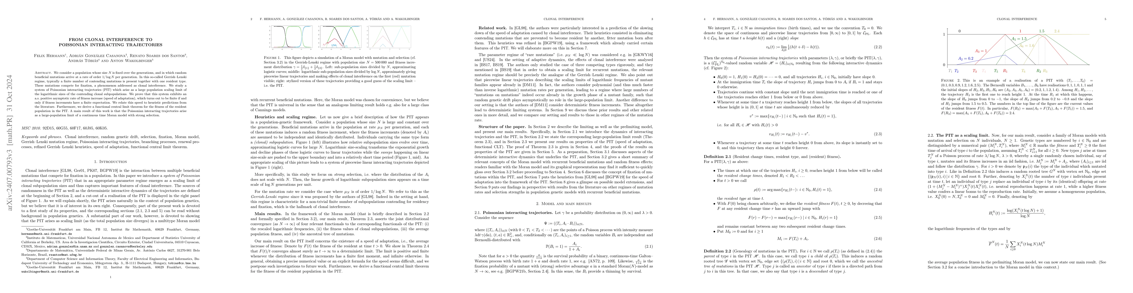 Thumbnail for From clonal interference to Poissonian interacting trajectories
