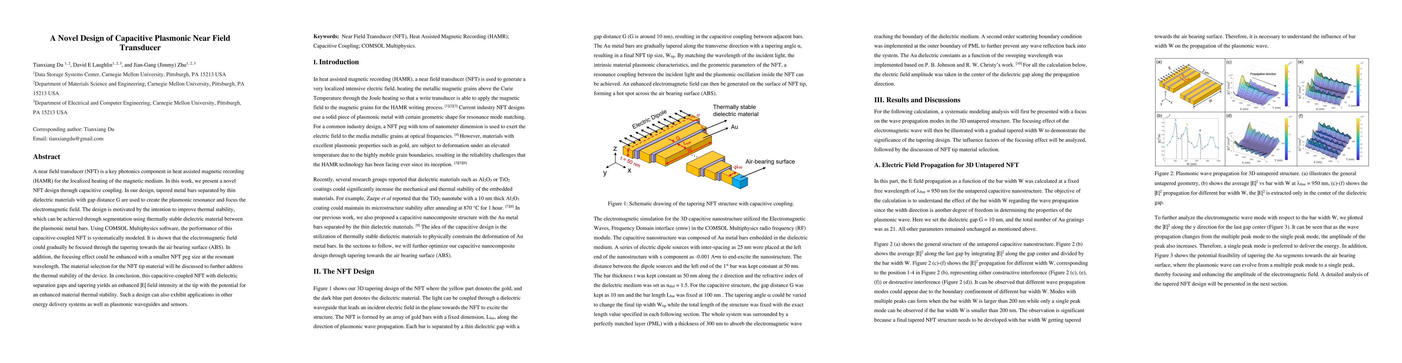 Thumbnail for A Novel Design of Capacitive Plasmonic Near Field Transducer