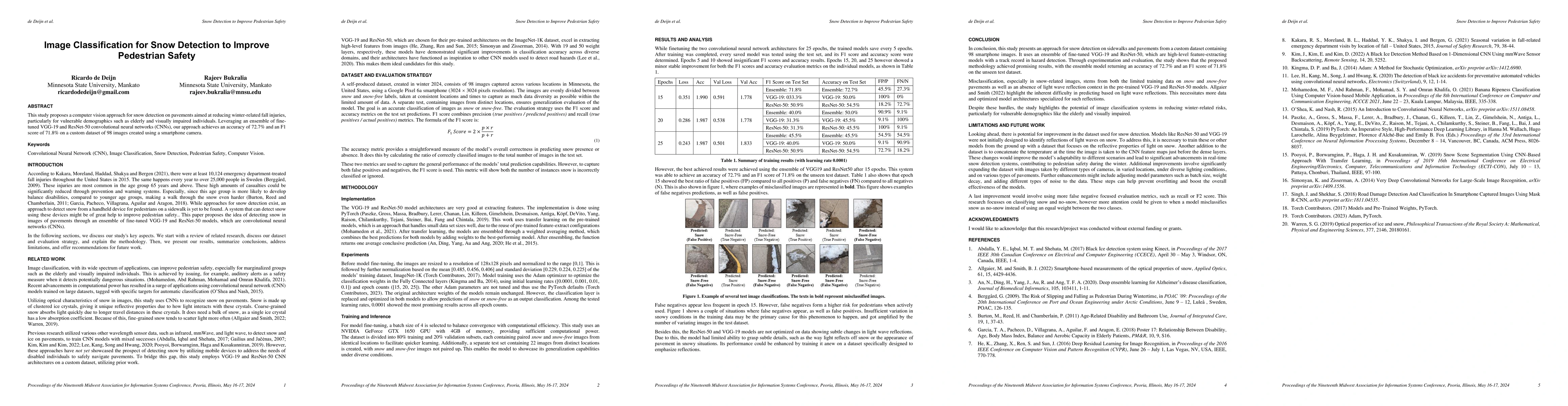 Thumbnail for Image Classification for Snow Detection to Improve Pedestrian Safety