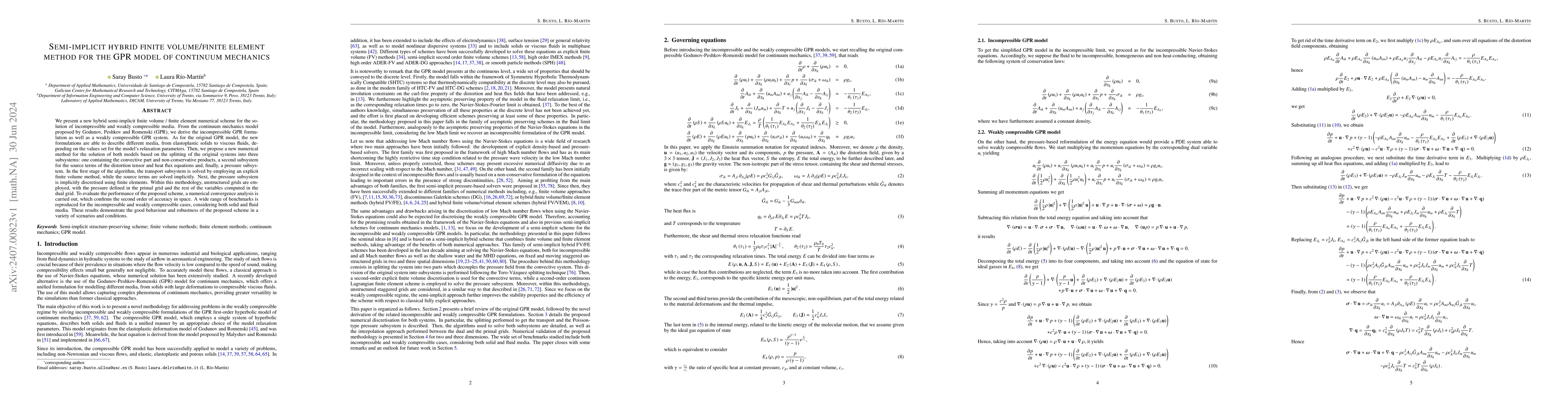 Thumbnail for Semi-implicit hybrid finite volume/finite element method for the GPR
  model of continuum mechanics