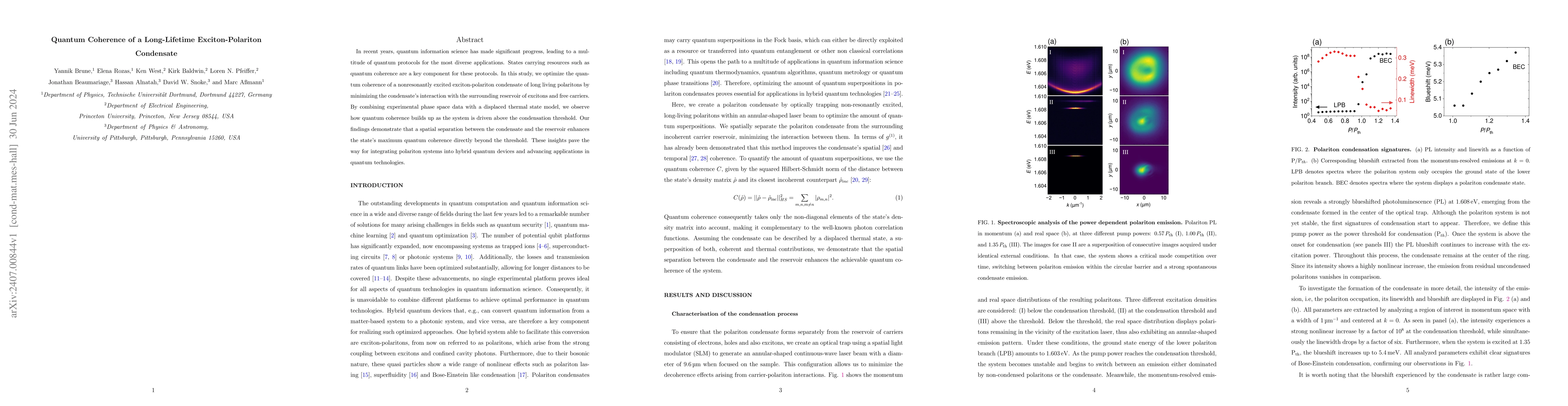 Thumbnail for Quantum coherence of a long-lifetime exciton-polariton condensate