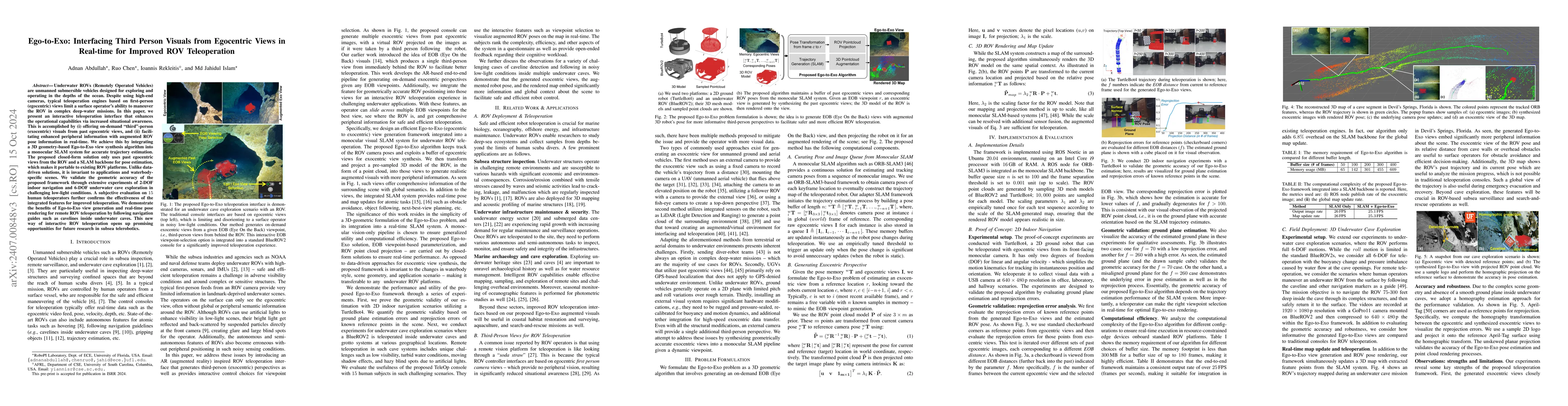 Thumbnail for Ego-to-Exo: Interfacing Third Person Visuals from Egocentric Views in
  Real-time for Improved ROV Teleoperation