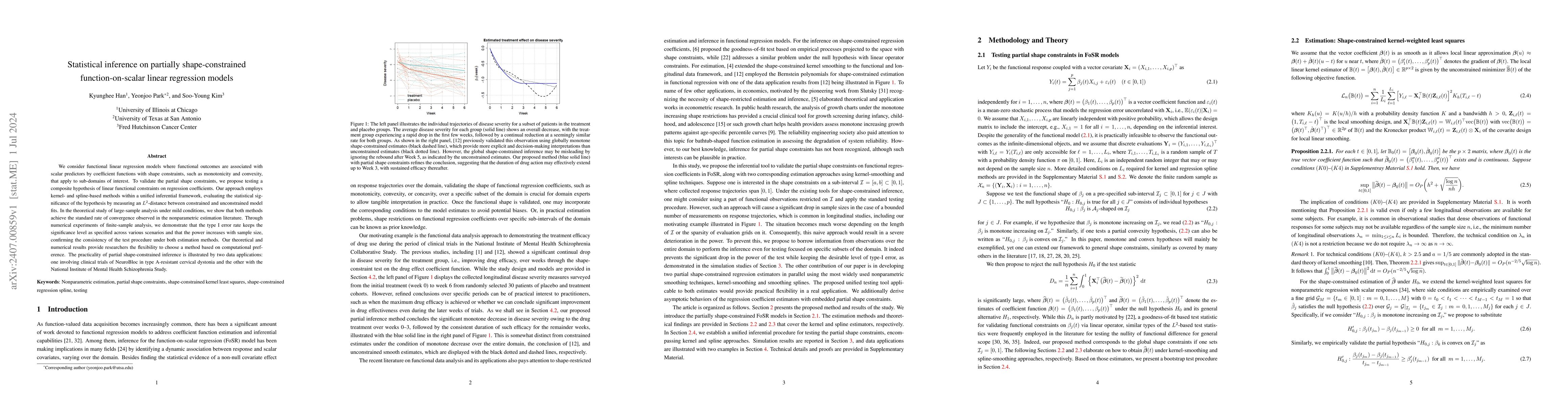 Thumbnail for Statistical inference on partially shape-constrained function-on-scalar
  linear regression models