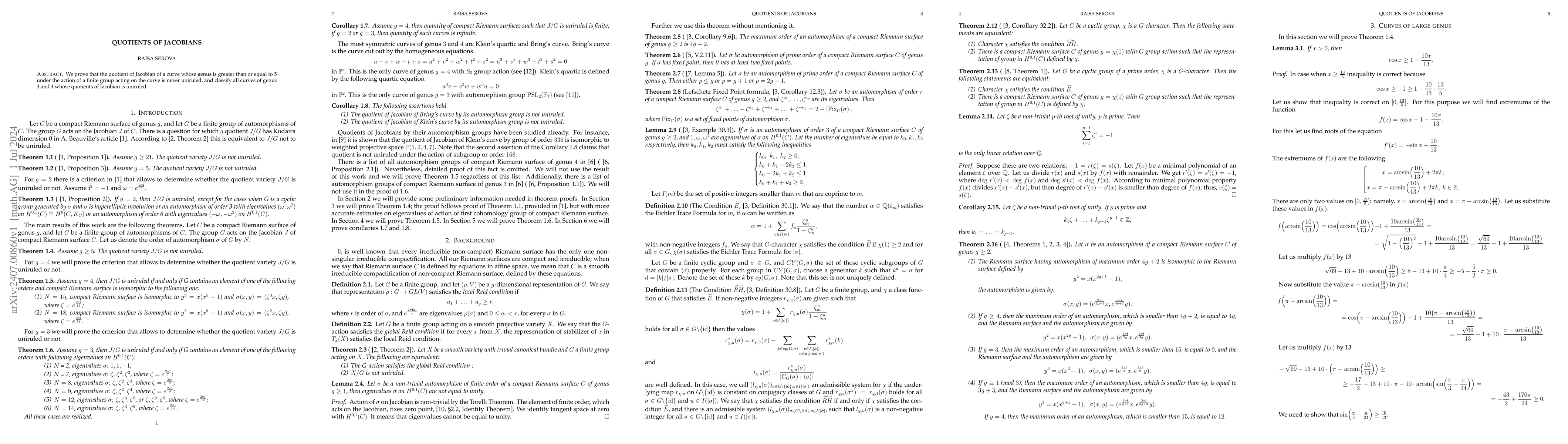 Thumbnail for Quotients of Jacobians
