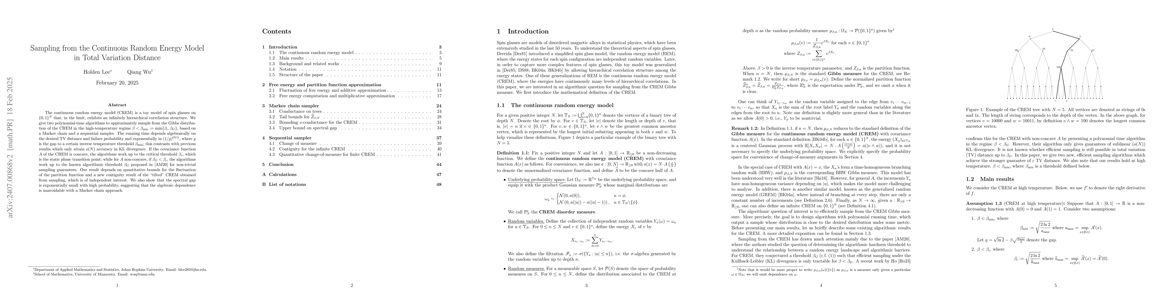 Thumbnail for Sampling from the Continuous Random Energy Model in Total Variation
  Distance