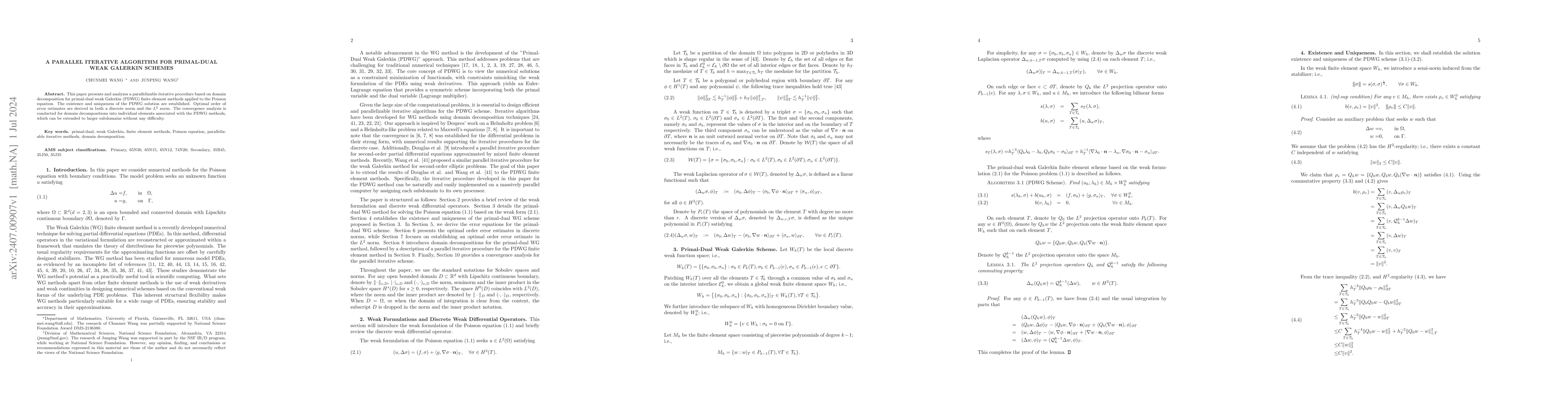 Thumbnail for A Parallel iterative Algorithm for primal-dual weak Galerkin Schemes