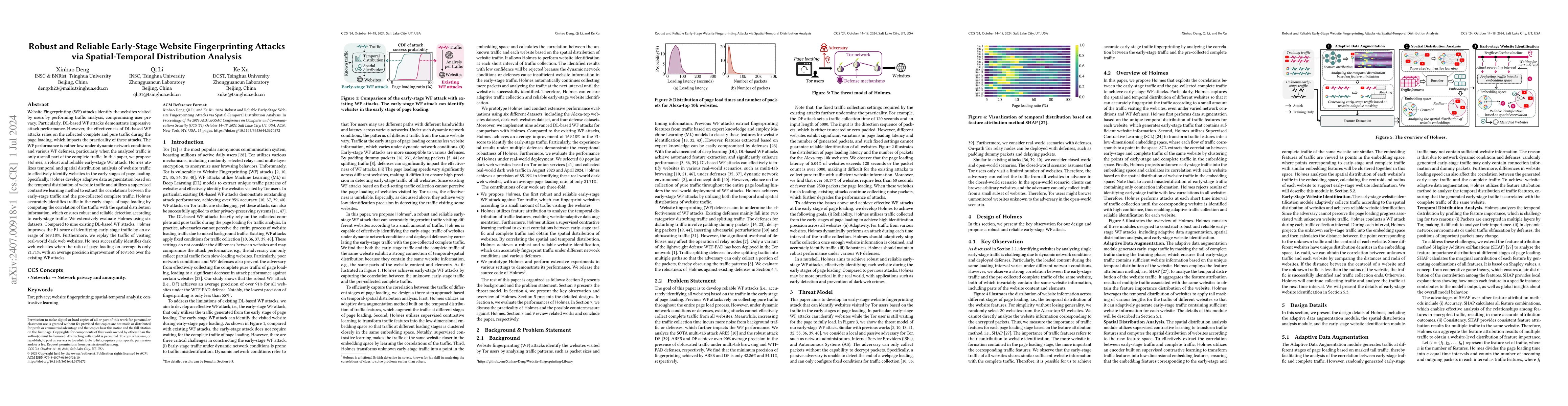 Thumbnail for Robust and Reliable Early-Stage Website Fingerprinting Attacks via
  Spatial-Temporal Distribution Analysis