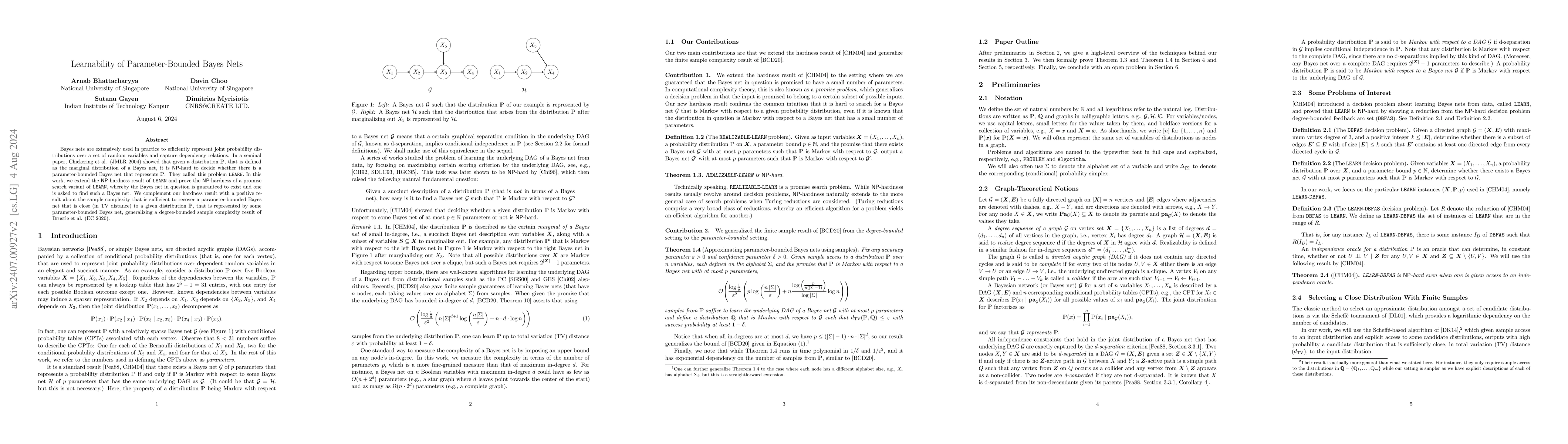 Thumbnail for Learnability of Parameter-Bounded Bayes Nets