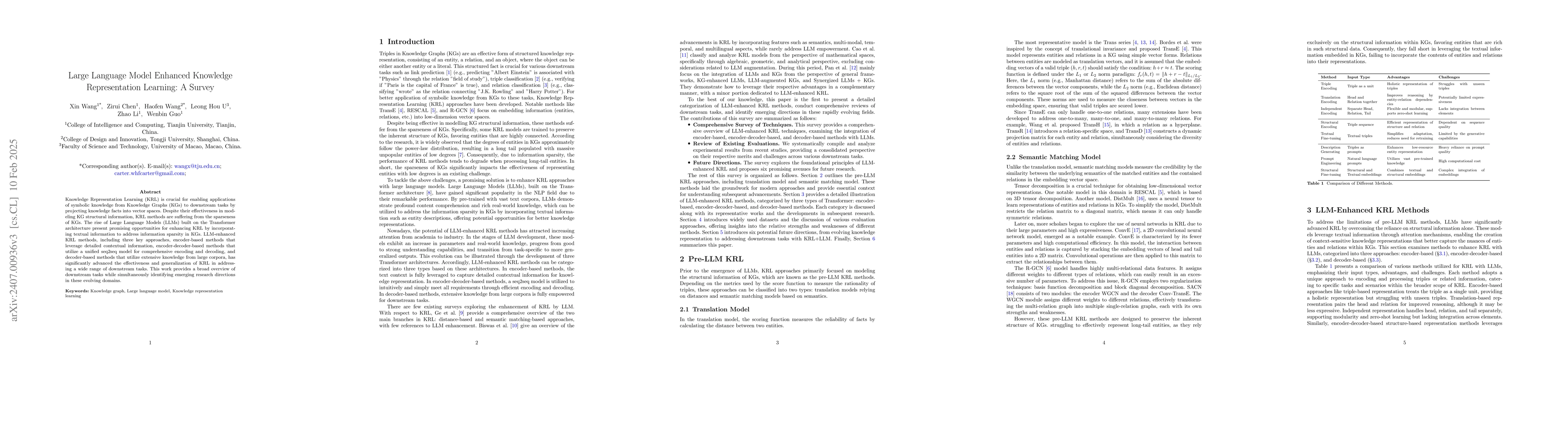 Thumbnail for Large Language Model Enhanced Knowledge Representation Learning: A
  Survey