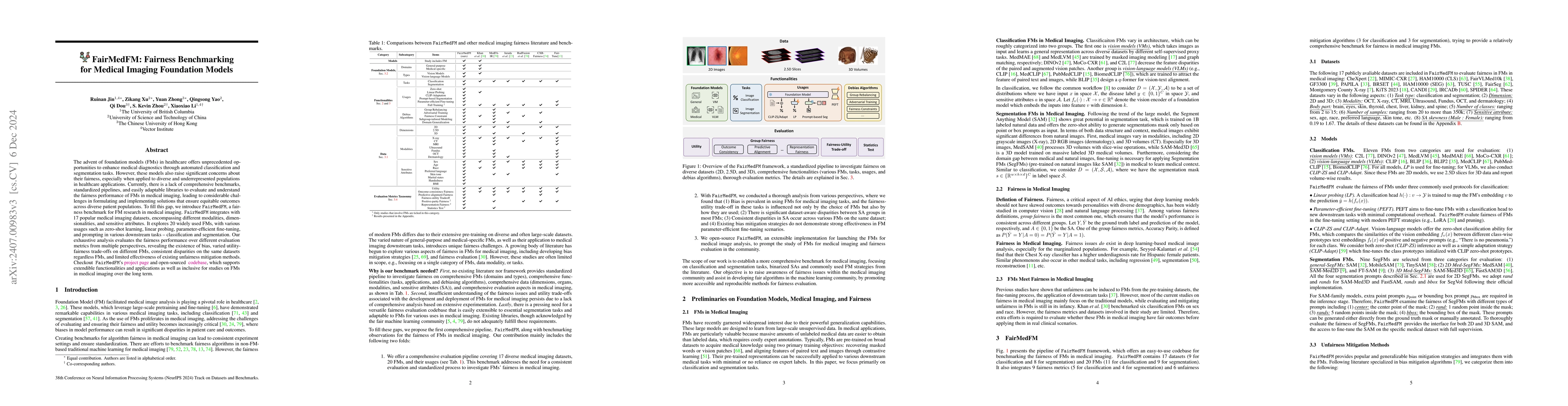 Thumbnail for FairMedFM: Fairness Benchmarking for Medical Imaging Foundation Models