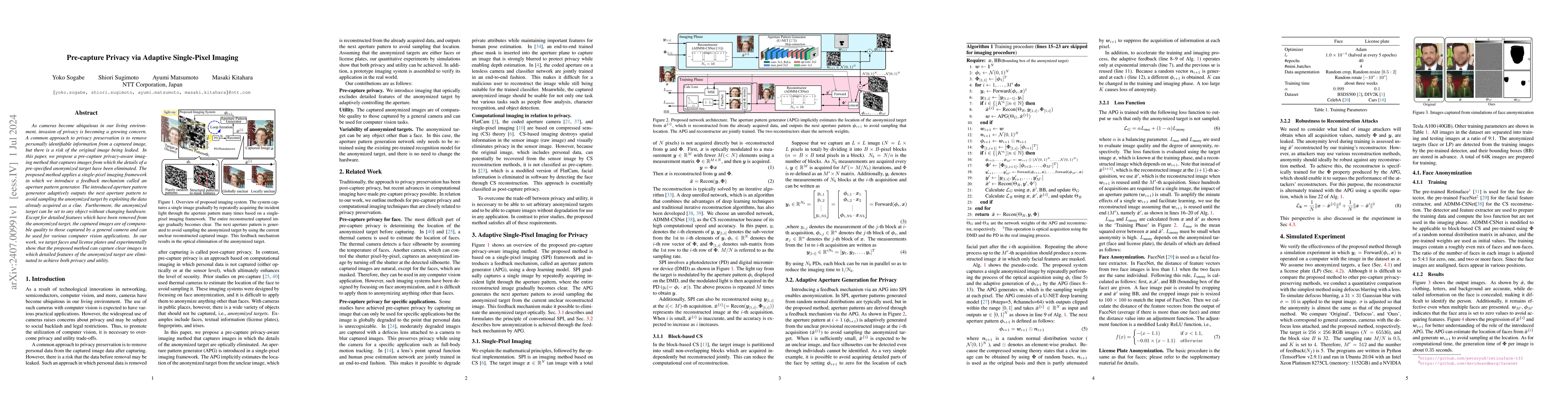 Thumbnail for Pre-capture Privacy via Adaptive Single-Pixel Imaging