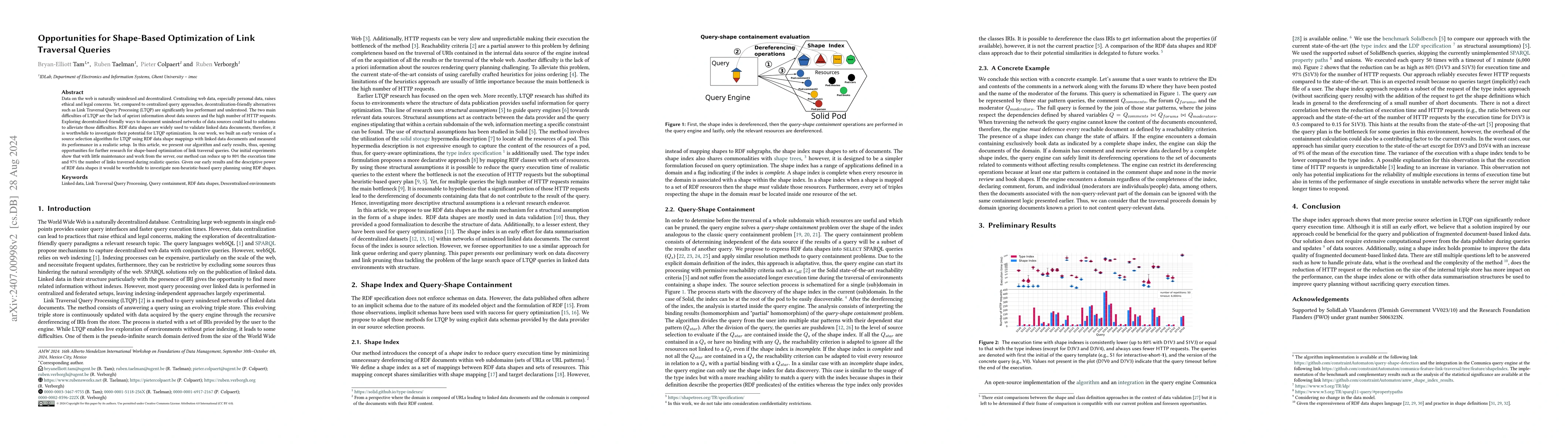 Thumbnail for Opportunities for Shape-based Optimization of Link Traversal Queries