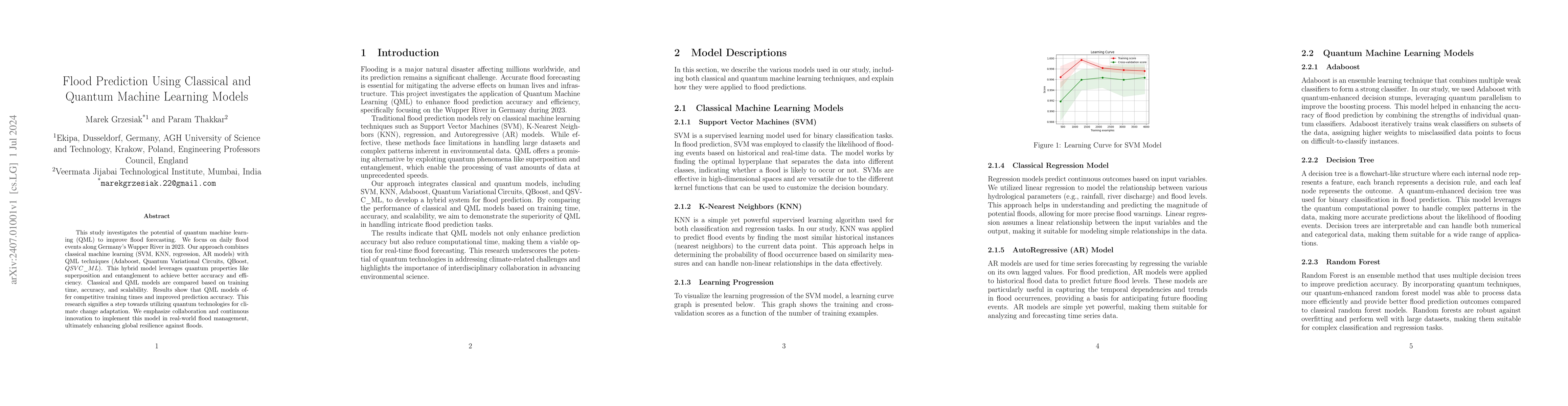 Thumbnail for Flood Prediction Using Classical and Quantum Machine Learning Models