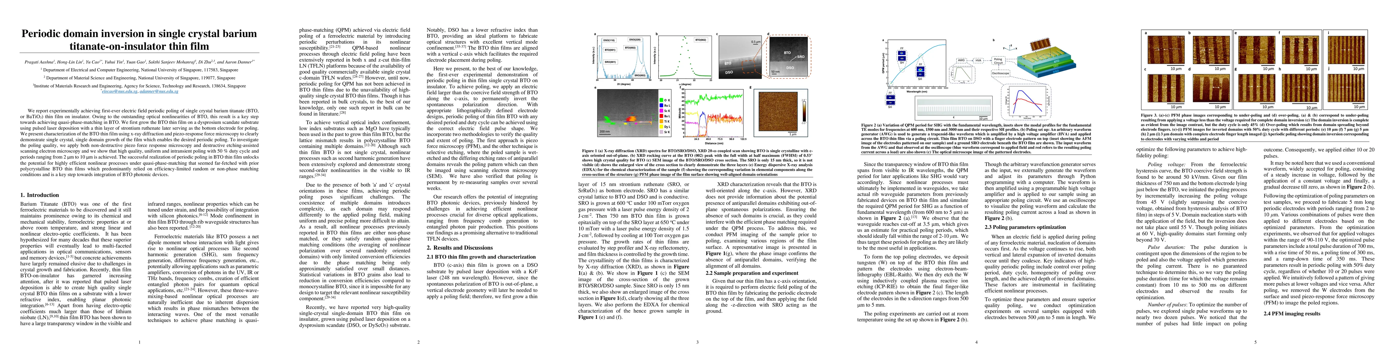 Thumbnail for Periodic domain inversion in single crystal barium titanate-on-insulator
  thin film