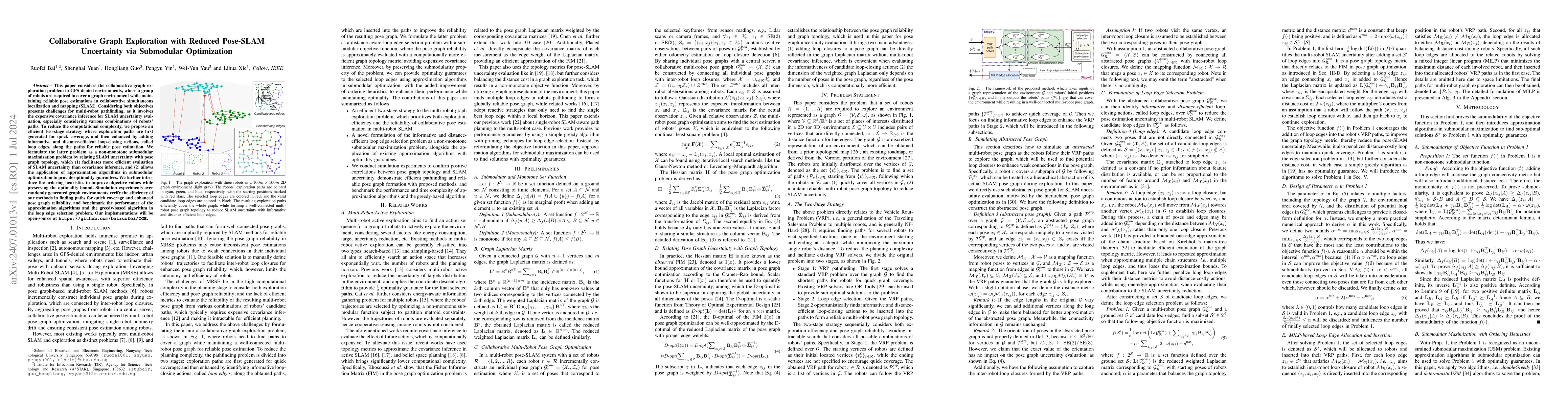 Thumbnail for Collaborative Graph Exploration with Reduced Pose-SLAM Uncertainty via
  Submodular Optimization