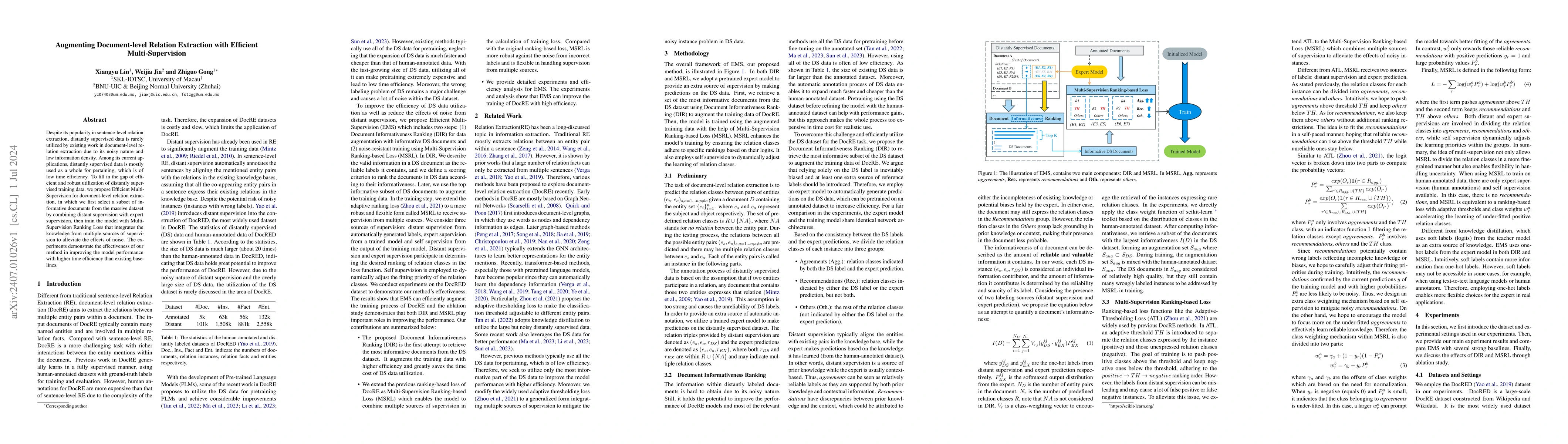 Thumbnail for Augmenting Document-level Relation Extraction with Efficient
  Multi-Supervision