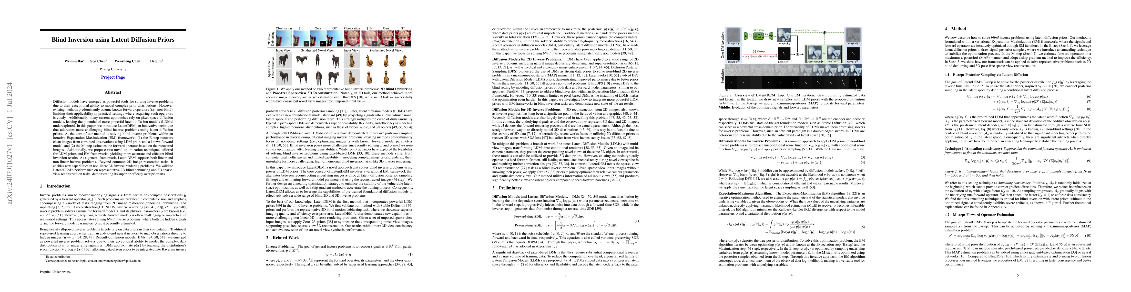 Thumbnail for Blind Inversion using Latent Diffusion Priors