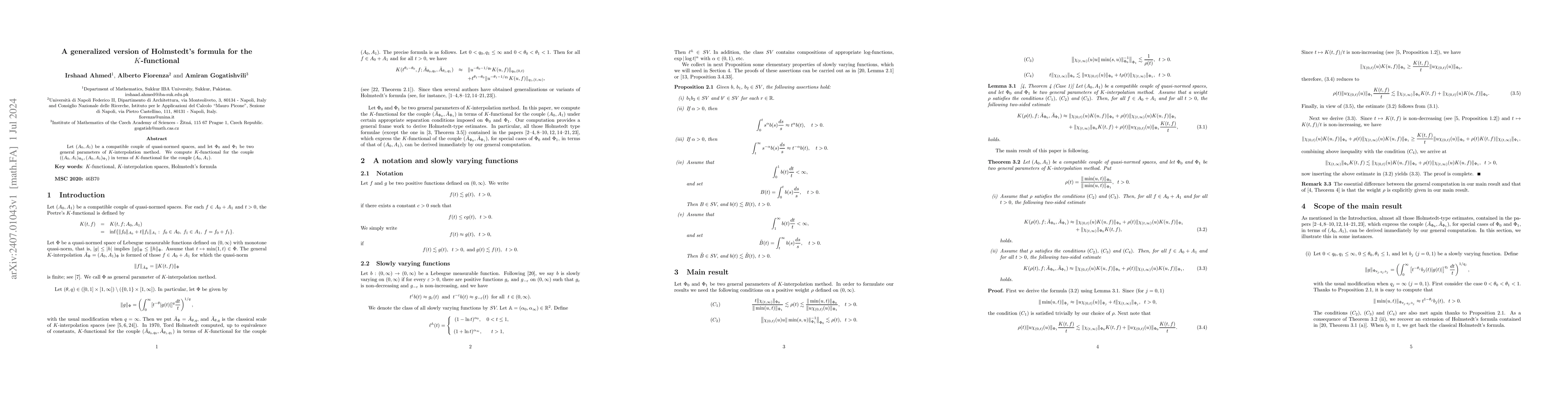 Thumbnail for A generalized version of Holmstedt's formula for the K-functional