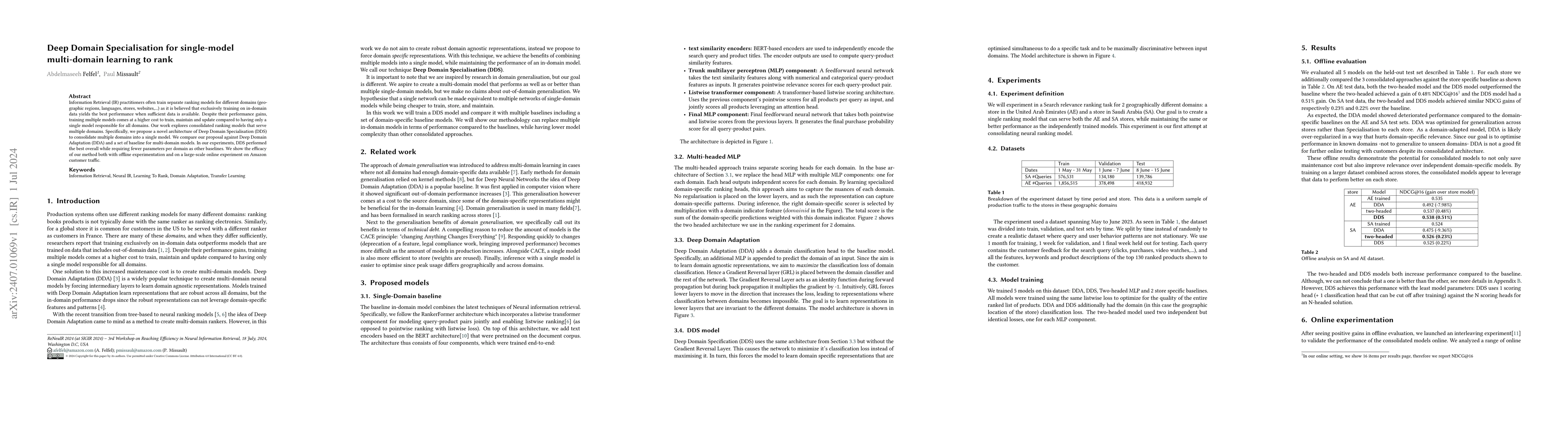 Thumbnail for Deep Domain Specialisation for single-model multi-domain learning to
  rank