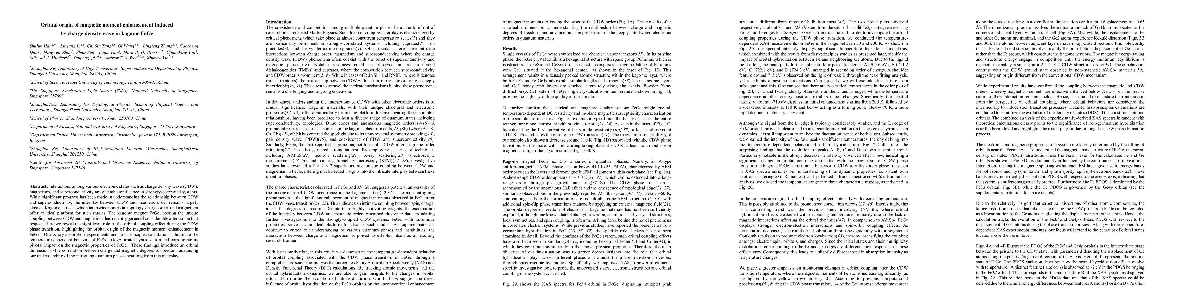 Thumbnail for Orbital origin of magnetic moment enhancement induced by charge density
  wave in kagome FeGe