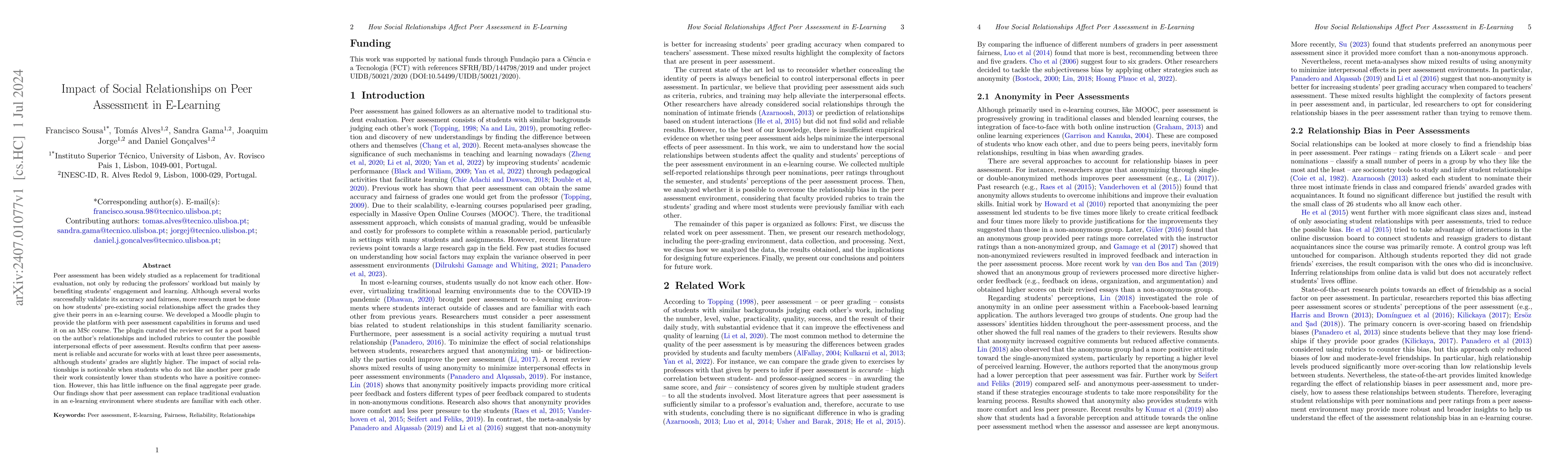 Thumbnail for Impact of Social Relationships on Peer Assessment in E-Learning