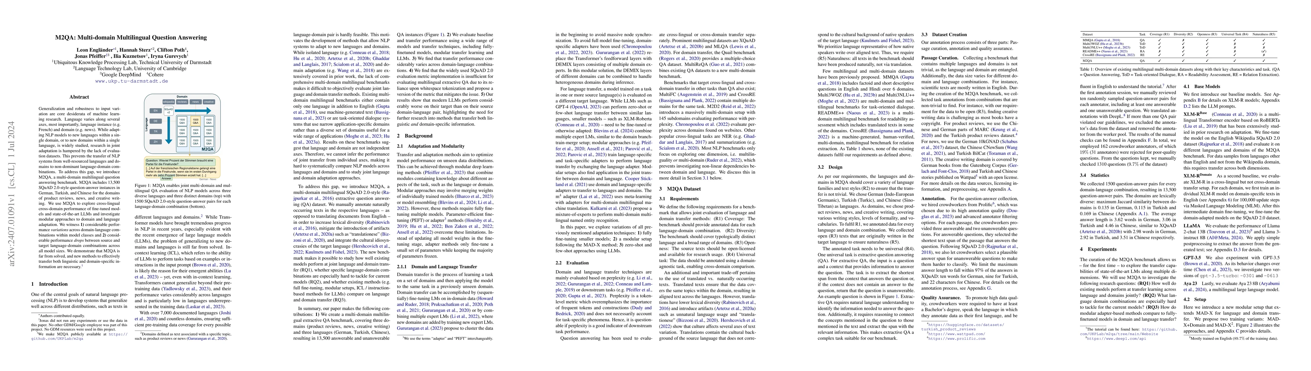 Thumbnail for M2QA: Multi-domain Multilingual Question Answering