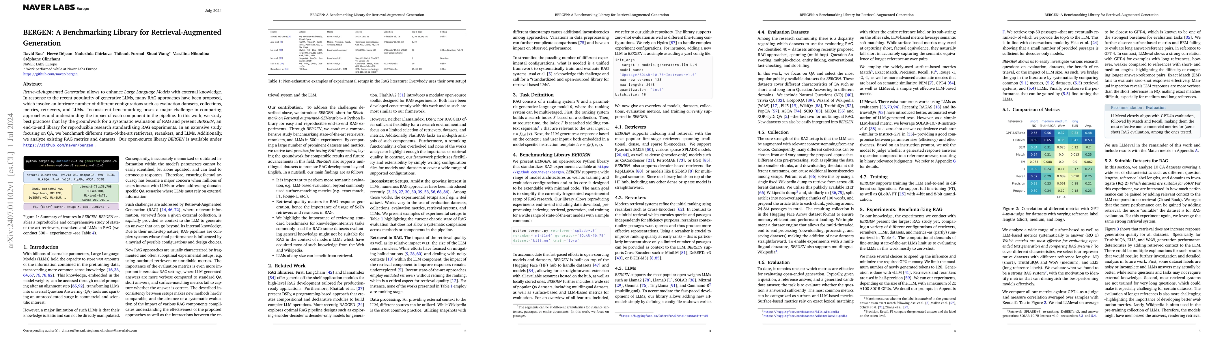 Thumbnail for BERGEN: A Benchmarking Library for Retrieval-Augmented Generation