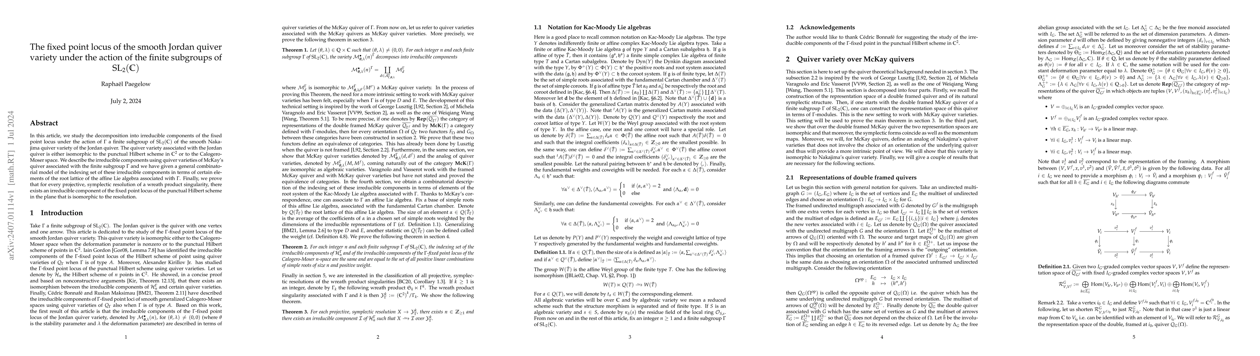 Thumbnail for The fixed point locus of the smooth Jordan quiver variety under the
  action of the finite subgroups of $\mathrm{SL}_2(\mathbb{C})$
