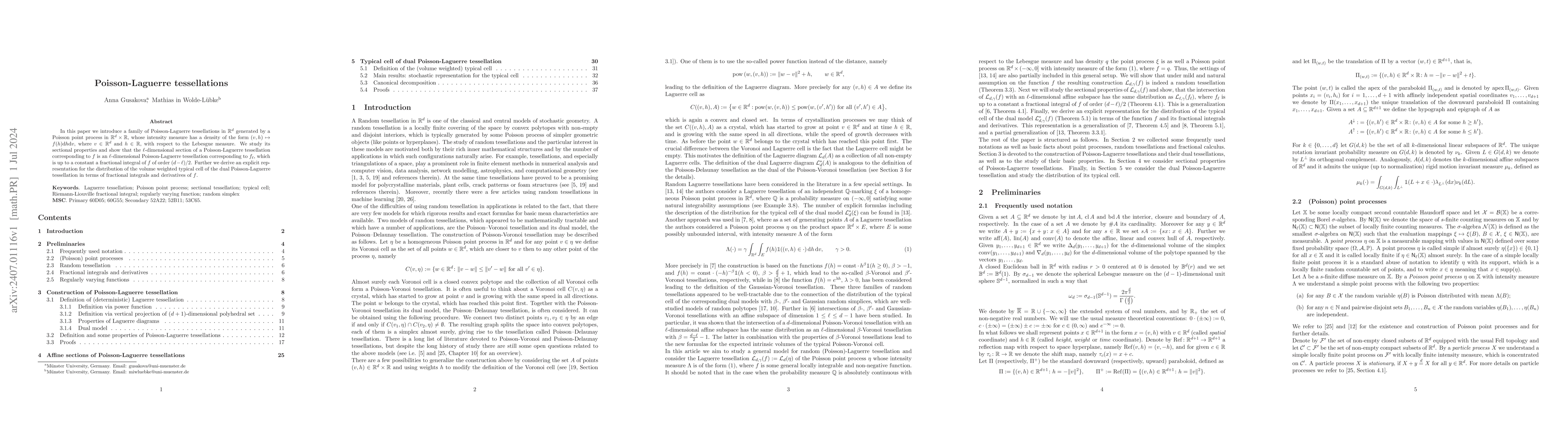 Thumbnail for Poisson-Laguerre tessellations