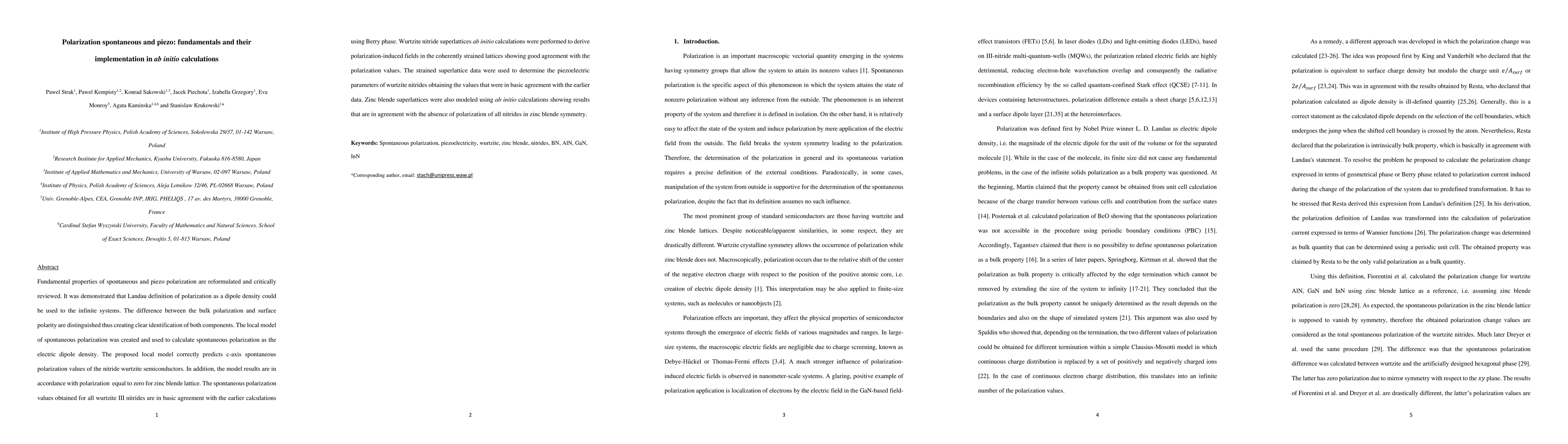 Thumbnail for Polarization spontaneous and piezo: fundamentals and their
  implementation in ab initio calculations