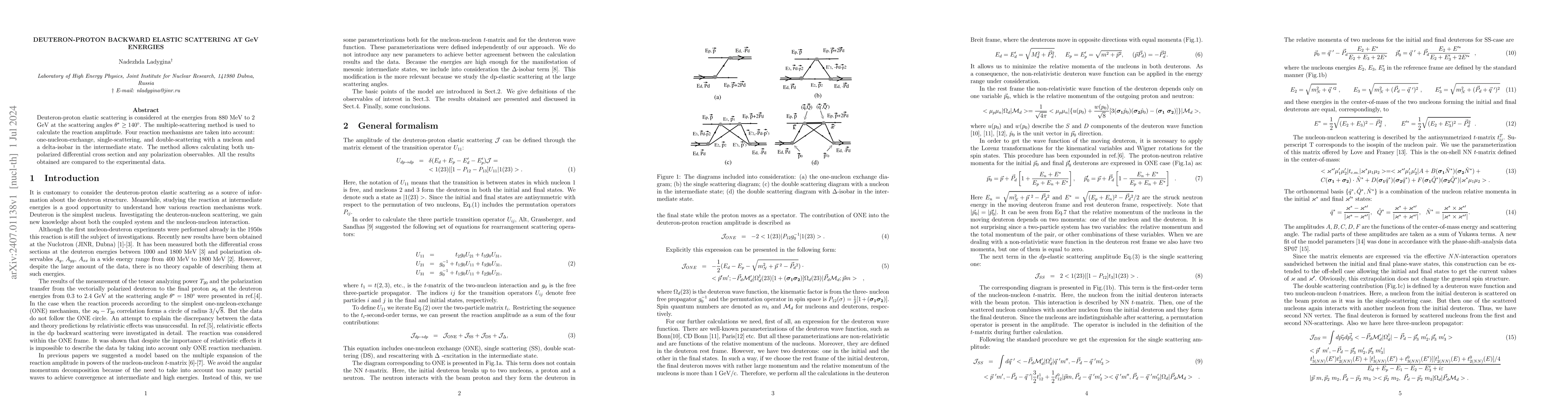 Thumbnail for Deuteron-proton backward elastic scattering at GeV energies