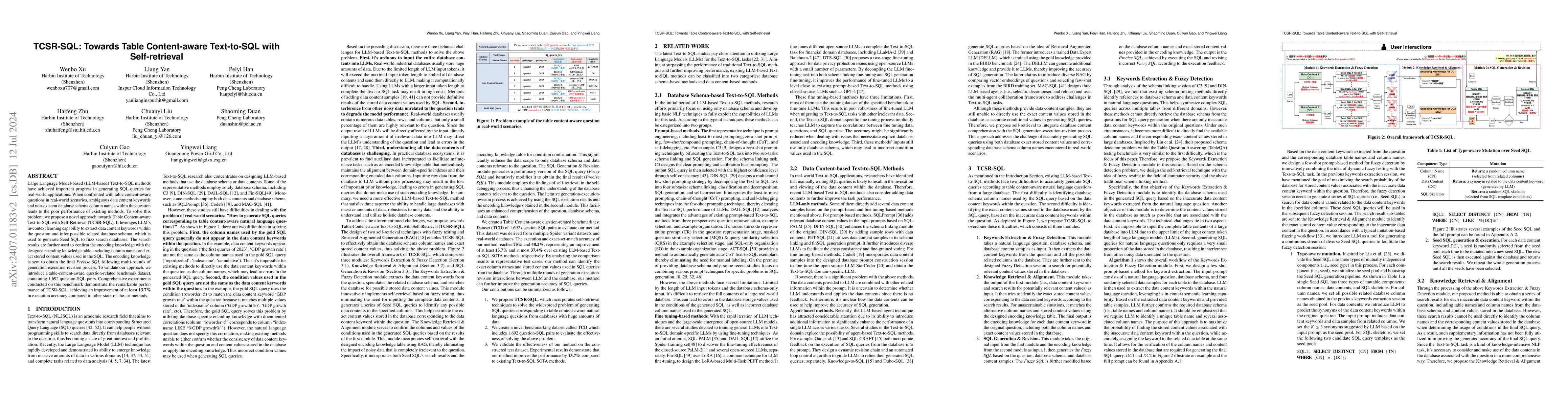 Thumbnail for TCSR-SQL: Towards Table Content-aware Text-to-SQL with Self-retrieval