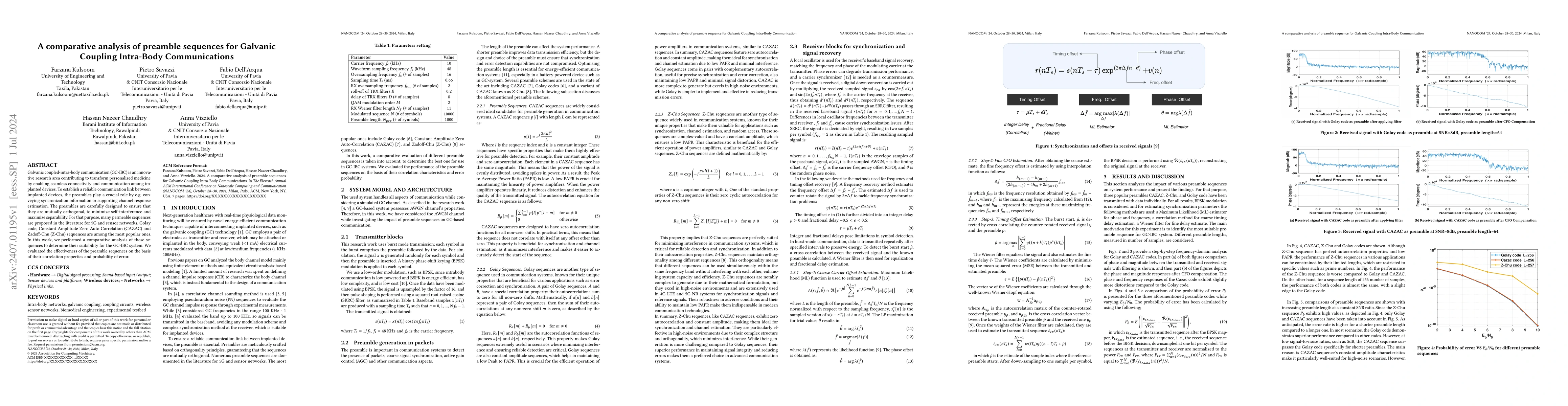 Thumbnail for A comparative analysis of preamble sequences for Galvanic Coupling
  Intra-Body Communications