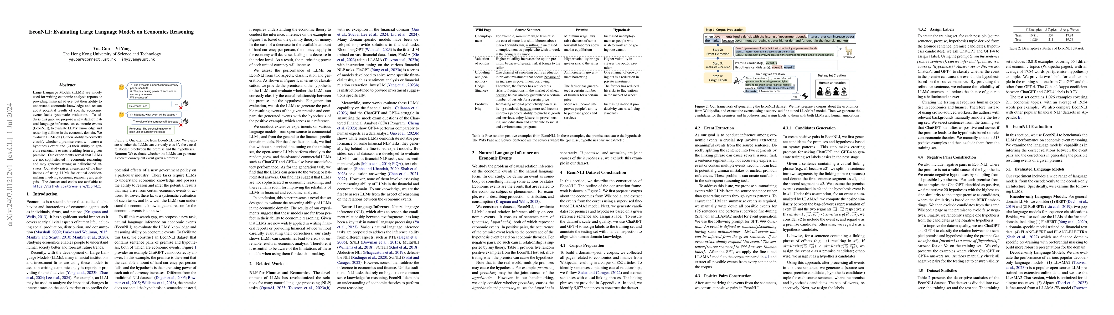 Thumbnail for EconNLI: Evaluating Large Language Models on Economics Reasoning