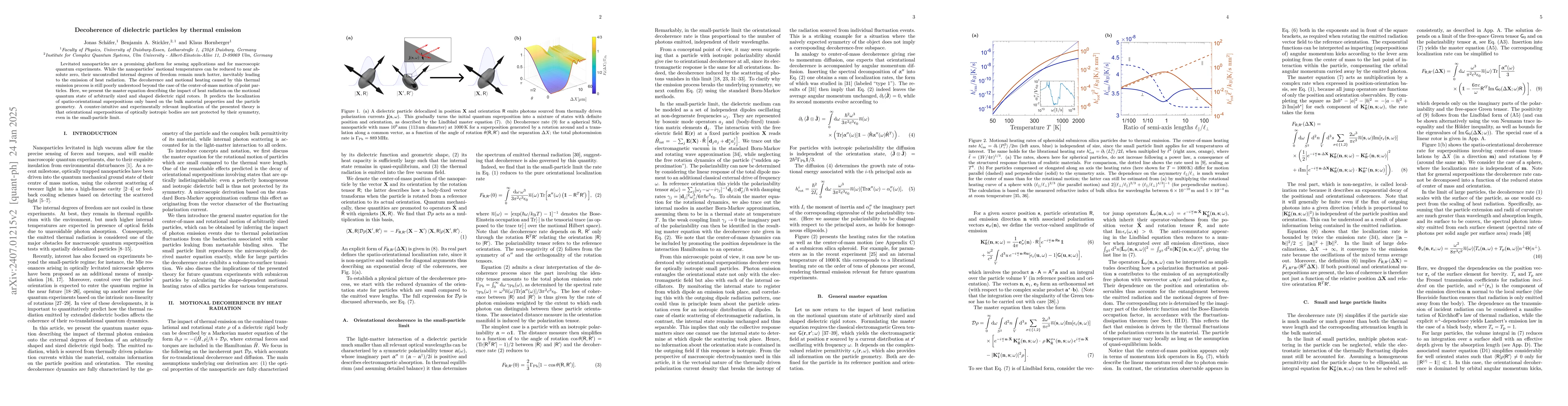 Thumbnail for Decoherence of dielectric particles by thermal emission