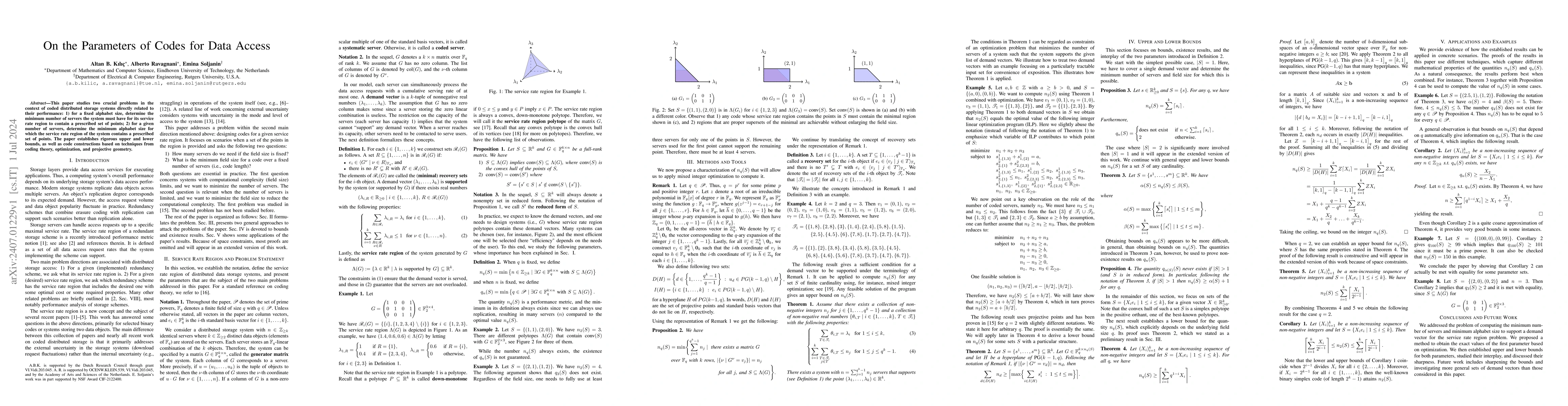 Thumbnail for On the Parameters of Codes for Data Access