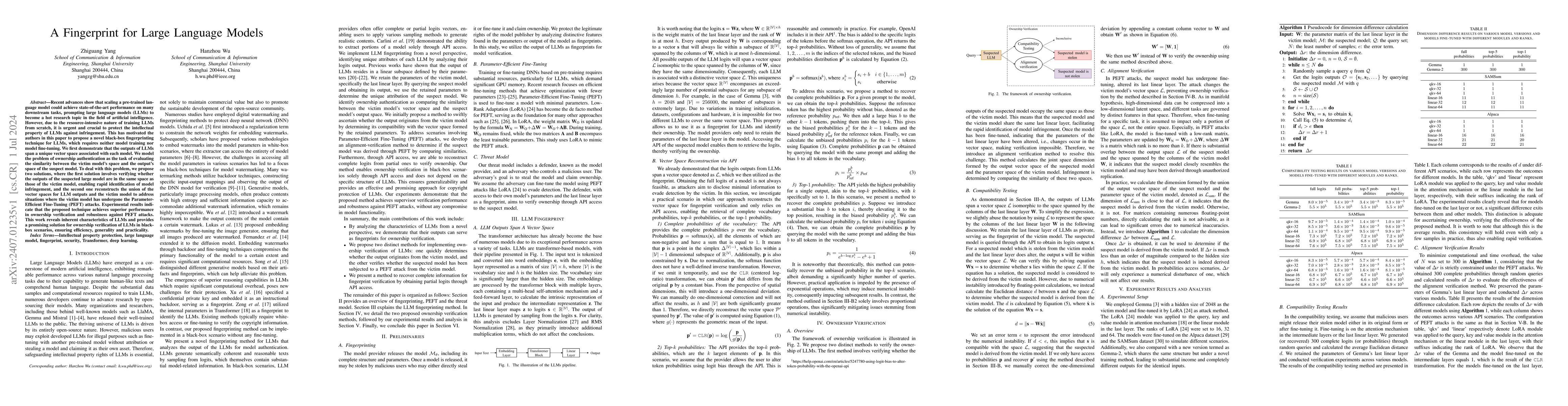 Thumbnail for A Fingerprint for Large Language Models