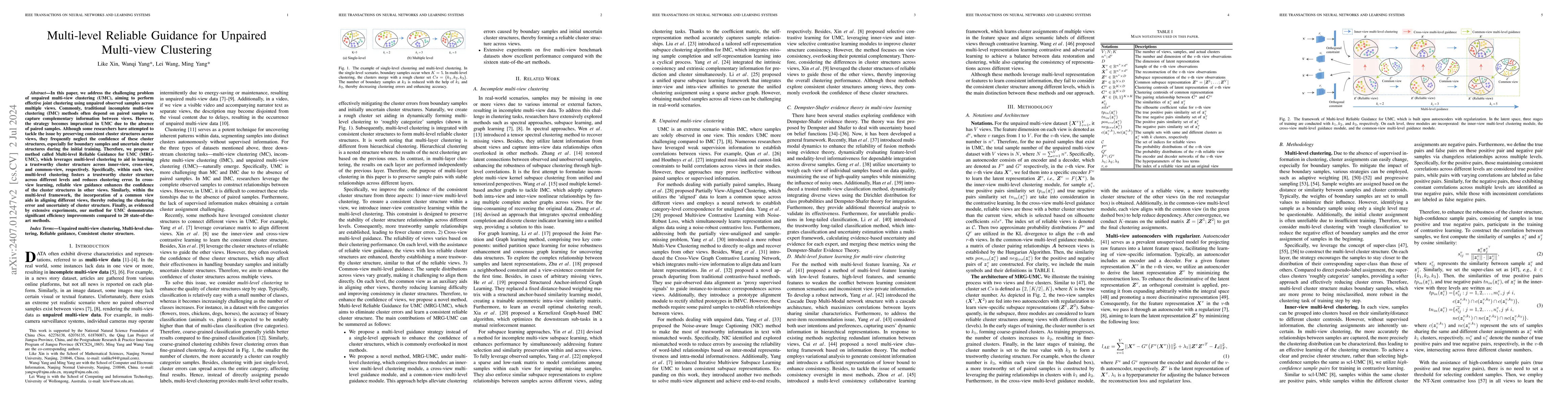 Thumbnail for Multi-level Reliable Guidance for Unpaired Multi-view Clustering
