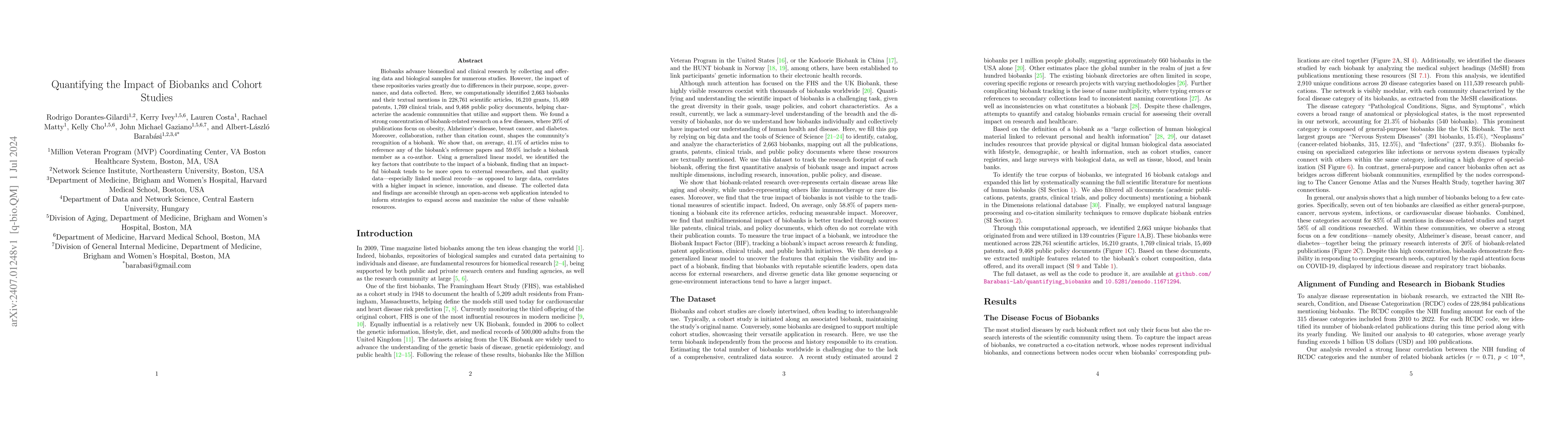 Thumbnail for Quantifying the Impact of Biobanks and Cohort Studies