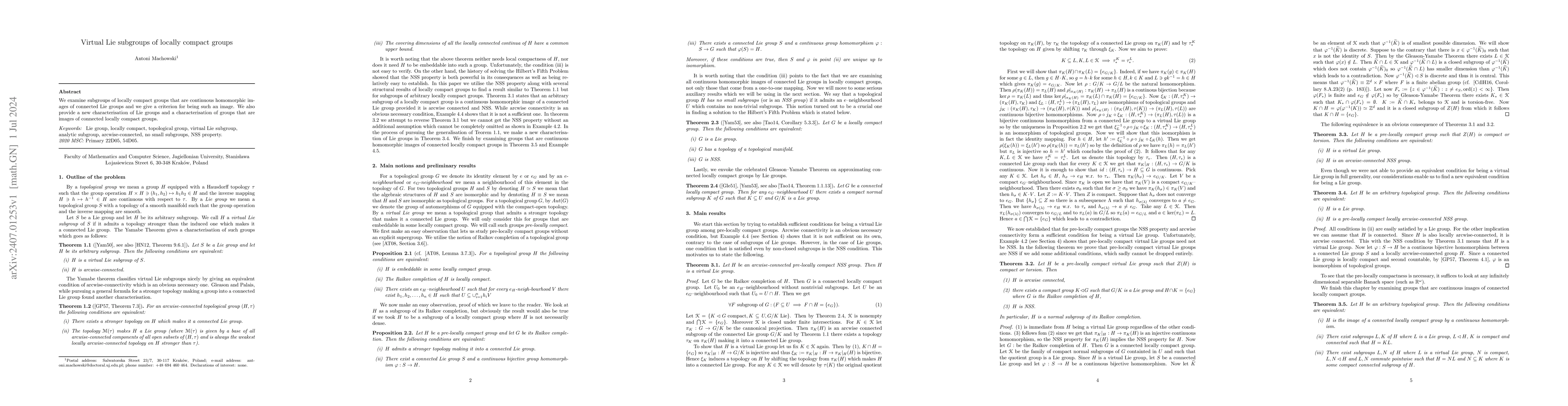 Thumbnail for Virtual Lie subgroups of locally compact groups